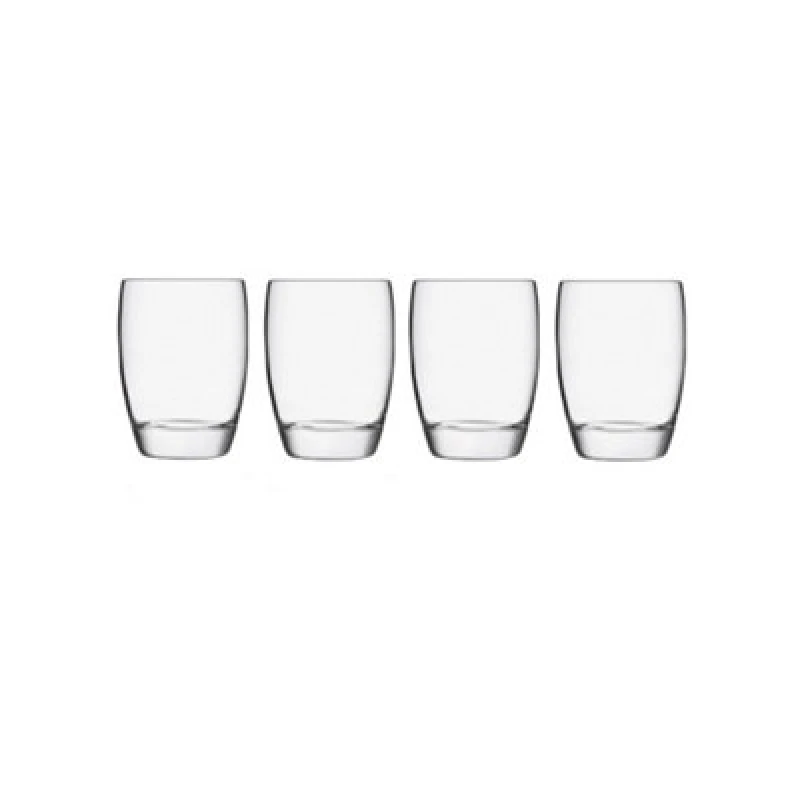 Image of Bormioli Luigi Luigi Bormioli Michelangelo Masterpiece Clear Round Crystal Dishwasher Safe Glasses Set 345Ml Pack Of 4