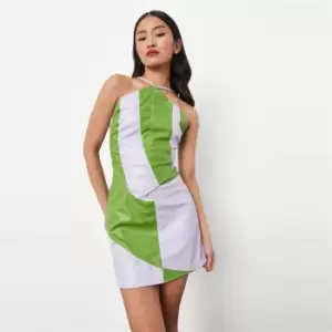 Image of Missguided Aa Contrast Vinyl Mini Skirt - Purple