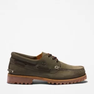 Image of Timberland 3-eye Lug Handsewn Boat Shoe For Men In Dark Green Dark Green, Size 8