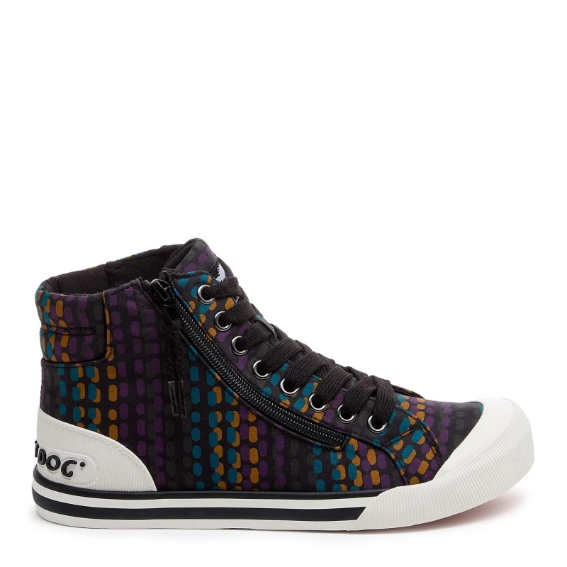 Image of Rocket Dog Jazzin Hi Canvas Pumps Black female UK 6