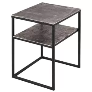 Image of Silver Side Table with Shelf - Farrah