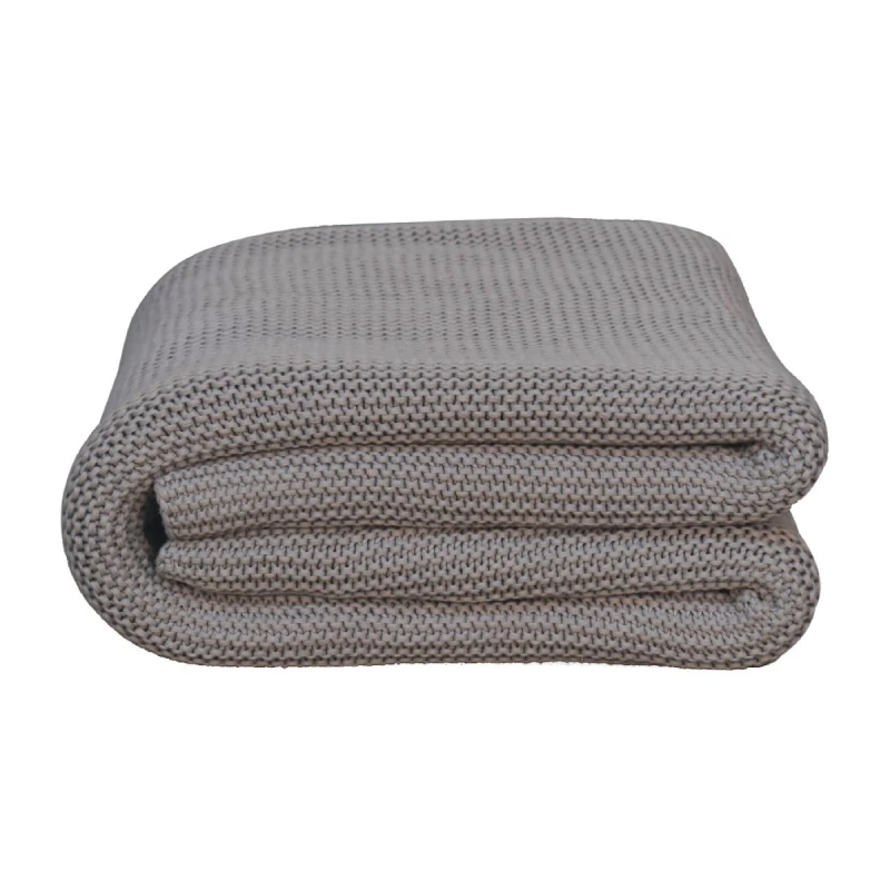 Image of Artisan Furniture Artisan Furniture Double Grey Knitted Throw