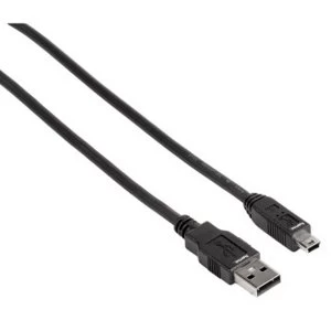Image of Hama USB 2.0 Connection cable A plug - mini-B plug (B5 Pin), 1.80 m, black