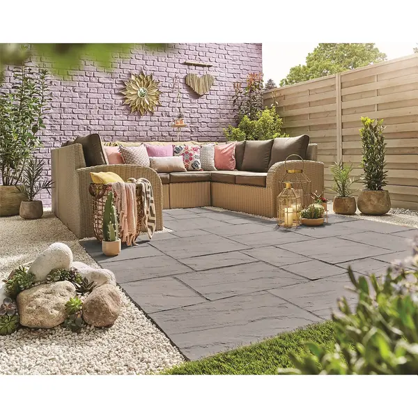 Image of Stylish Stone Chantry Paving Patio Kit Graphite - 10.22 sqm