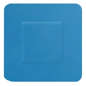 Image of Click Medical Hygioplast Detectable Square Plasters Blue Pack of 100