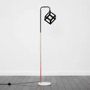 Image of Black & Copper Floor Lamp Shades Marble Base - Puzzle