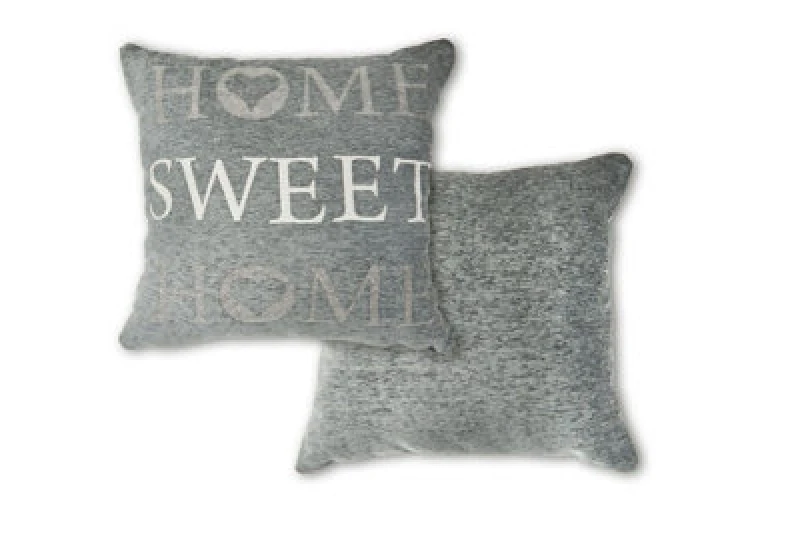 Image of Home Sweet Home Cushion Cover In Silver