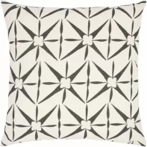 Image of Furn Nomi Geometric Mono Print Cushion Cover, Monochrome, 45 x 45 Cm