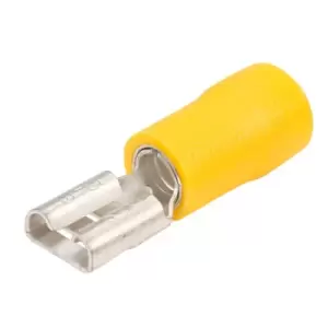 Image of TruConnect 6.3x0.8mm 20A Yellow Female Receptacle Pack of 100