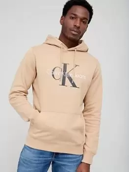 Image of Calvin Klein Jeans Seasonal Monogram Overhead Hoodie - Sand , Sand Size M Men