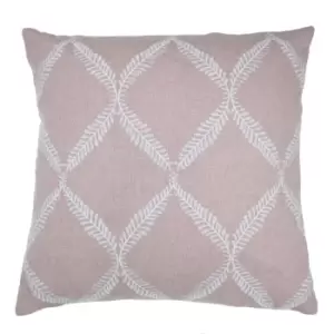 Image of Olivia Lattice Embroidered Cushion Blush, Blush / 45 x 45cm / Polyester Filled