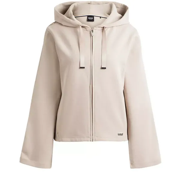 Image of Boss Boss Arya Hooded Jacket 10259976 01 Pyjama Long Sleeve Tops 8(S) Beige 43079004350