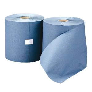 Image of Leonardo 1 Ply Blue Hand Towel Roll Pack of 6 RTB200DS