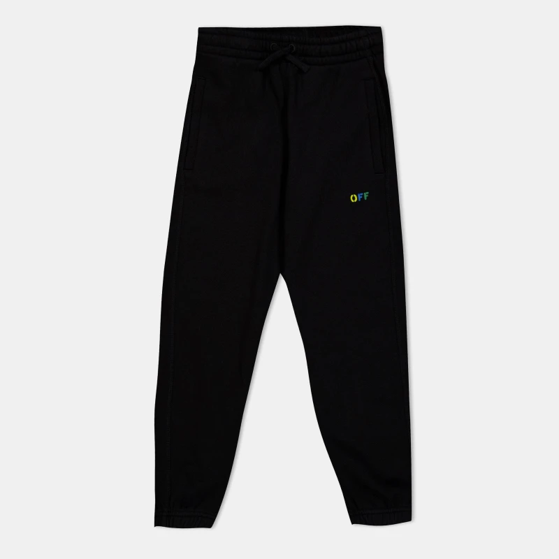 Image of Off White Kids Closed Hem Fleece Jogging Bottoms Black Multi male 8Y