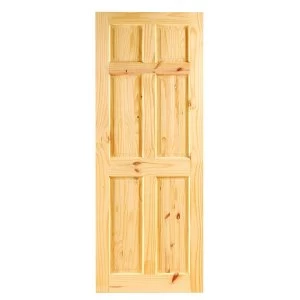 Image of Wickes Lincoln Internal Knotty Pine 6 Panel Softwood Door - 1981 x 610mm
