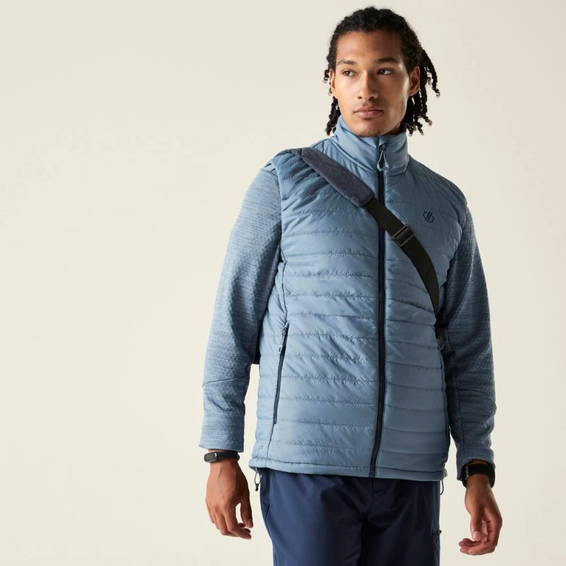 Image of Dare 2b Mens Air Lite Water-Repellent Quilted Gilet in Light Blue Size: Medium Light Blue Male M