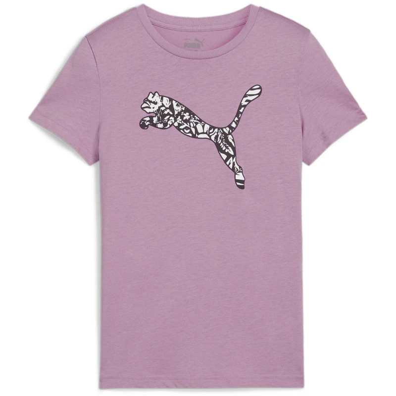Image of Puma Ess+ Graphic Tropicat Tee G T-Shirt Unisex Kids - Pink Pink 7 - 8 Years