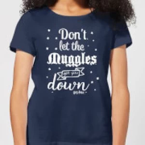 Image of Harry Potter Don't Let The Muggles Get You Down Womens T-Shirt - Navy - S
