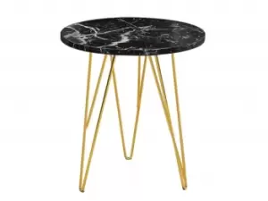 Image of LPD Fusion Black Marble and Gold Lamp Table Flat Packed