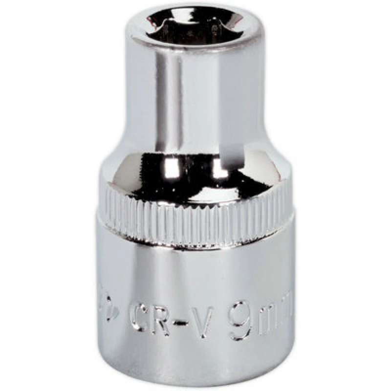 Image of Loops 9mm Forged Steel Drive Socket - 1/2" Square Drive - Polished Chrome Vanadium Metallics