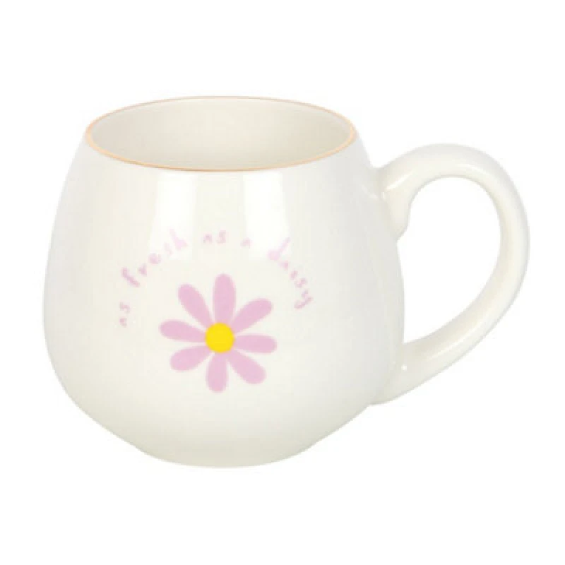 Image of Something Different Something Different Fresh As A Daisy Rounded Mug in White White One Size Unisex 5063693744588