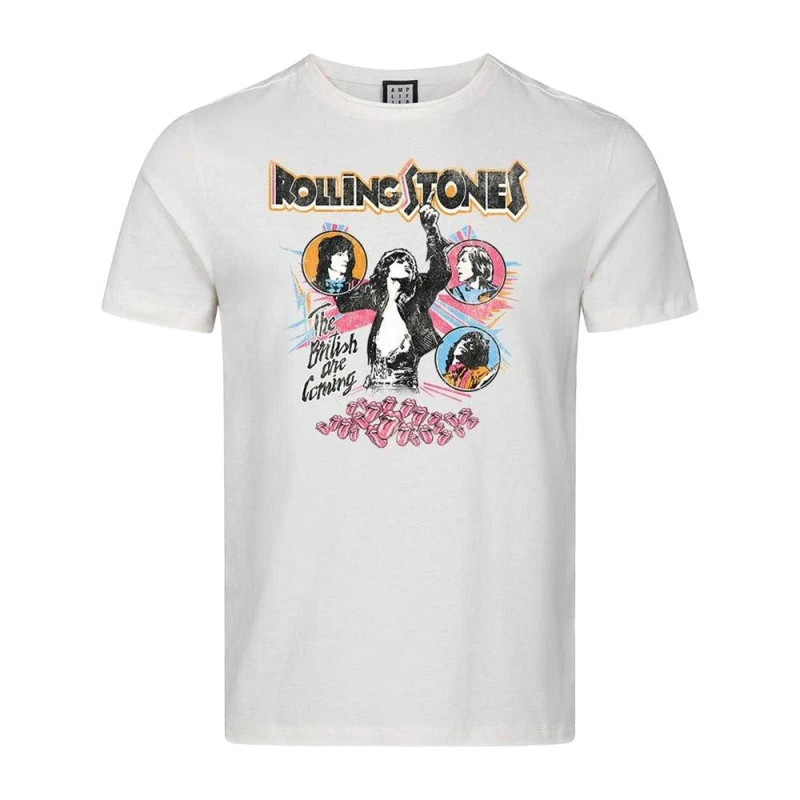 Image of Amplified Mens British Are Coming The Rolling Stones T-Shirt in White Size: XS White Male XS