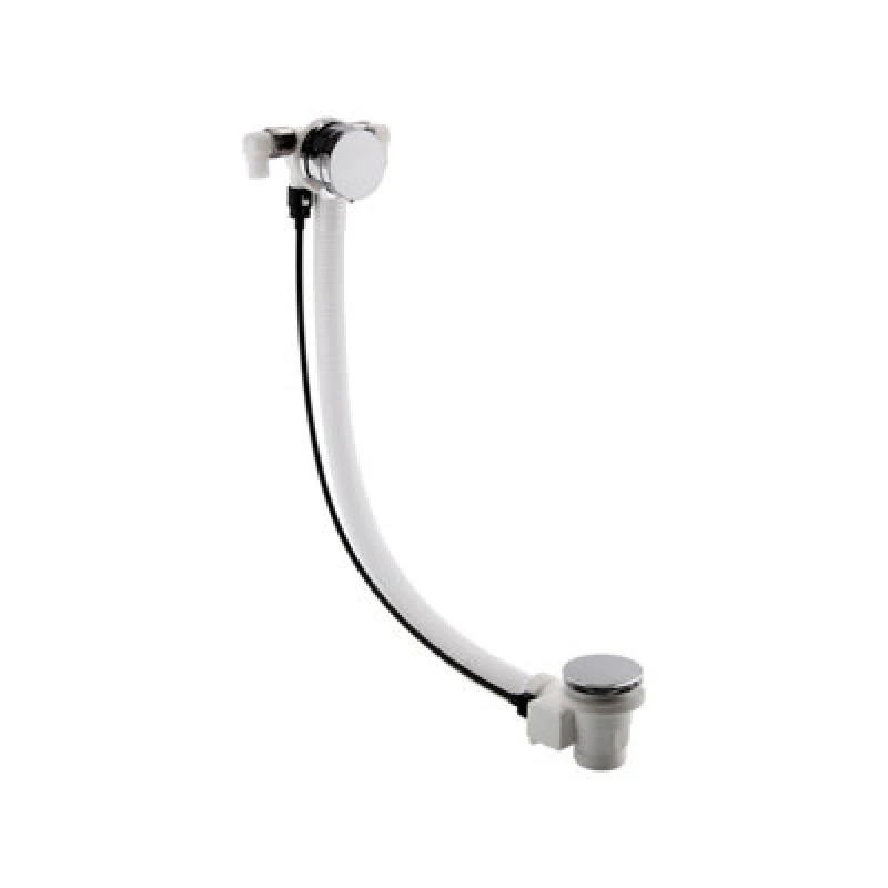 Image of Balterley Contemporary Bathroom Free Bath Filler with Push Button Waste Chrome Silver unisex