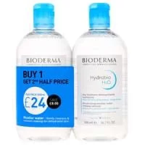 Image of Bioderma Hydrabio H2O: Moisturising Make-Up Removing Micelle Solution Duo 500ml x 2
