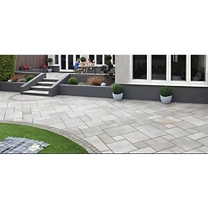 Image of Marshalls Sawn Versuro Smooth Silver 275 x 275 x 22mm Paving Slab Pack of 100