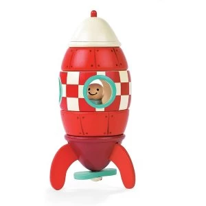 Image of Janod Wooden Magnetic Rocket to build 5 pieces