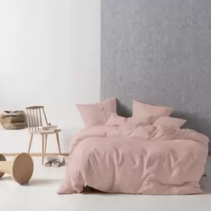 Image of Nimes Linen Duvet Cover Set Rose