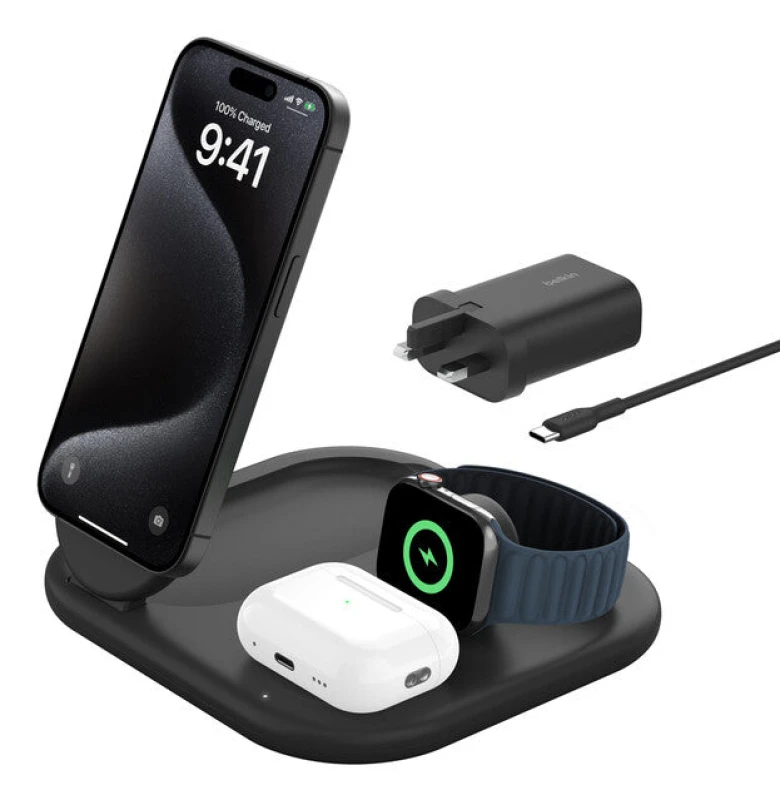 Image of Belkin WIZ029MYBK mobile device Wireless charging receiver Earbuds Mobile phone/Smartphone Smartwatch USB Type-C WIZ029MYBK