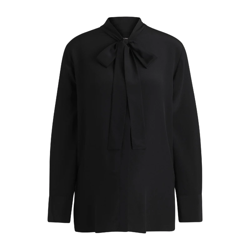 Image of Boss Womens Bryon Thursday Long Sleeve Blouse Black female 4 (XXS)