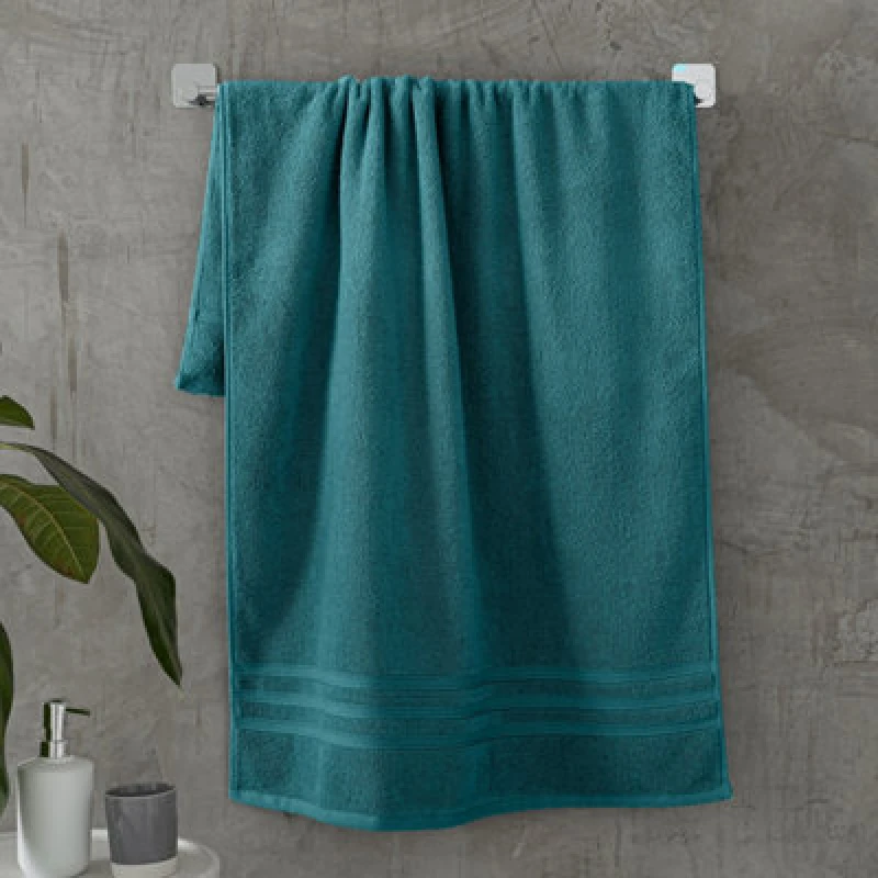 Image of Catherine Lansfield Catherine Lansfield 'Zero Twist' Bath Sheet in Teal Teal Bath Sheet Unisex 5057681135847