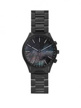 Image of Skagen Black Mother of Pearl Dial Black Titanium Bracelet Mens Hybrid Watch, One Colour, Men