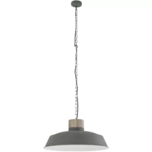 Image of Sienna Metta Dome Pendant Ceiling Lights Grey Industrial, Wood Blank