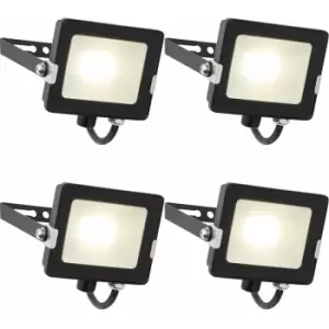 Image of 4 pack Outdoor Waterproof LED Floodlight - 20W Cool White LED - Matt Black