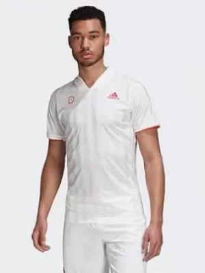 Image of adidas Freelift Tennis T-Shirt Engineered, Red/White, Size XS, Men