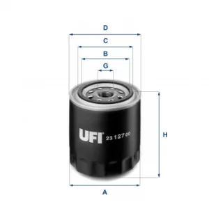 Image of 2312700 UFI Oil Filter Oil Spin-On