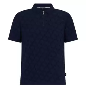 Image of Ted Baker Coram Zip Polo Shirt - Blue