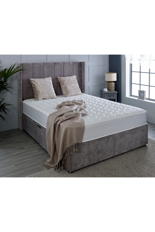 Image of Starlight Beds Essentials Zig Zag Memory Foam Spring Mattress Soft Feel Cool Touch in Grey Size: Small Double Grey Unisex Small Double