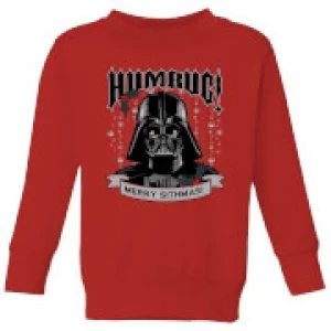 Image of Star Wars Darth Vader Humbug Kids Christmas Sweatshirt - Red - 3-4 Years