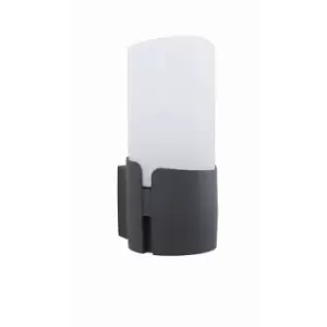 Image of Arizona Outdoor Modern Wall Lamp Dark Grey Aluminium White Acrylic LED E27 IP54 - Merano
