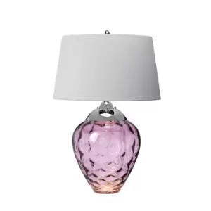 Image of Samara Table Lamp Metal Work Polished Nickel - Glassware Plum