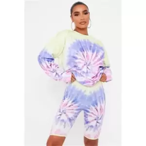 Image of I Saw It First Yellow Tie Dye Cycling Short - Yellow