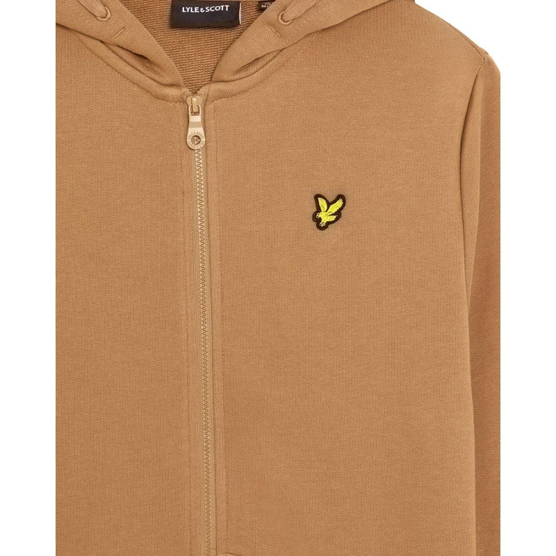 Image of Lyle and Scott Kids Full Zip Hoodie Tigers Eye male 8-9 Years