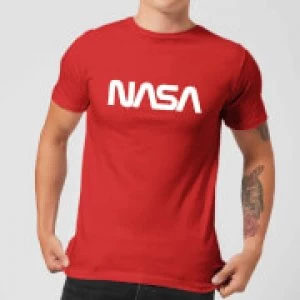 Image of NASA Worm White Logotype T-Shirt - Red - M