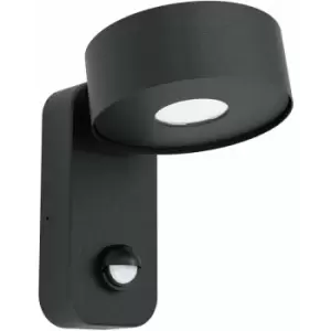 Image of IP44 Outdoor Wall Light & PIR Sensor Black Zinc Steel 6W Built in LED