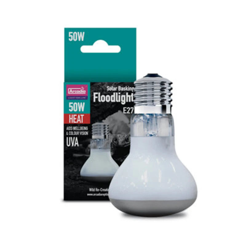 Image of Arcadia Reptile Solar Basking Floodlight Heat Bulb 50W White unisex