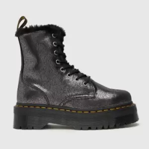 Image of Dr Martens Black & Silver Jadon Fur Lined Boots